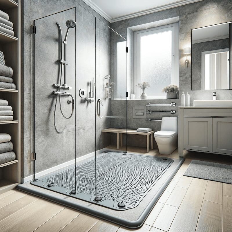 salle de bain neuve avec douche à l'italienne